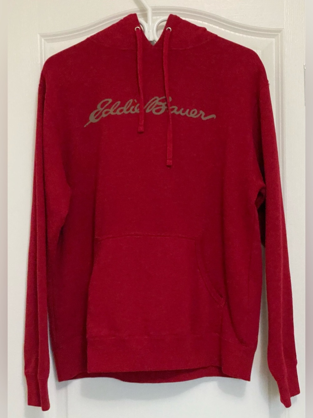 Eddie Bauer Red Pullover Hoodie Sweater Size M